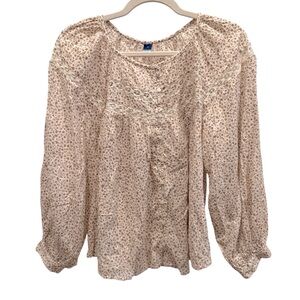 Old Navy Long Sleeve Ditzy Floral Cottagecore Blouse